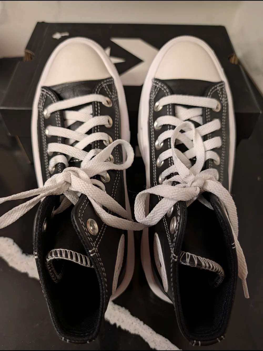 Chuck Taylor All Star Move Platform High 'Leather Black' Sneakers Size 7 Box